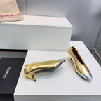 CC 2026 Pumps 4.5cm Sliver Gold Lambskin 741645