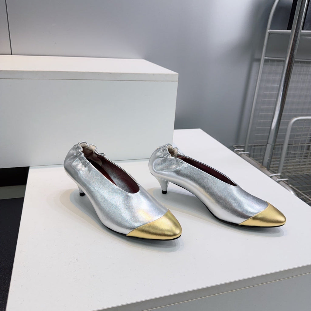 CC 2026 Pumps 4.5cm Gold Sliver Lambskin 741646