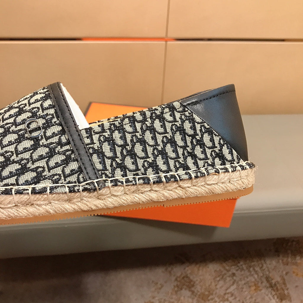 CD PARADISE ESPADRILLE LOAFER BLACK AND BEIGE JACQUARD
