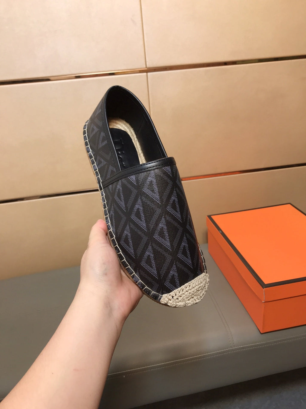 CD PARADISE ESPADRILLE LOAFER BLACK GEOMETRIC JACQUARD