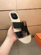 HM Men's Antigua Espadrille Black Embossed Cowhide 704130