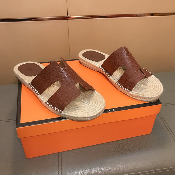 HM Men's Antigua Espadrille Brown Embossed Cowhide 704132