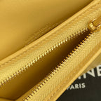 TRIOMPHE 622 Compact Wallet Yellow Leather