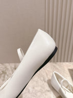 PRA 25s Ballet Flats White Cowhide 449716