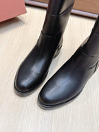LP Lupo Mid-Calf Boot 20mm Black Cowhide Sheepskin 447741