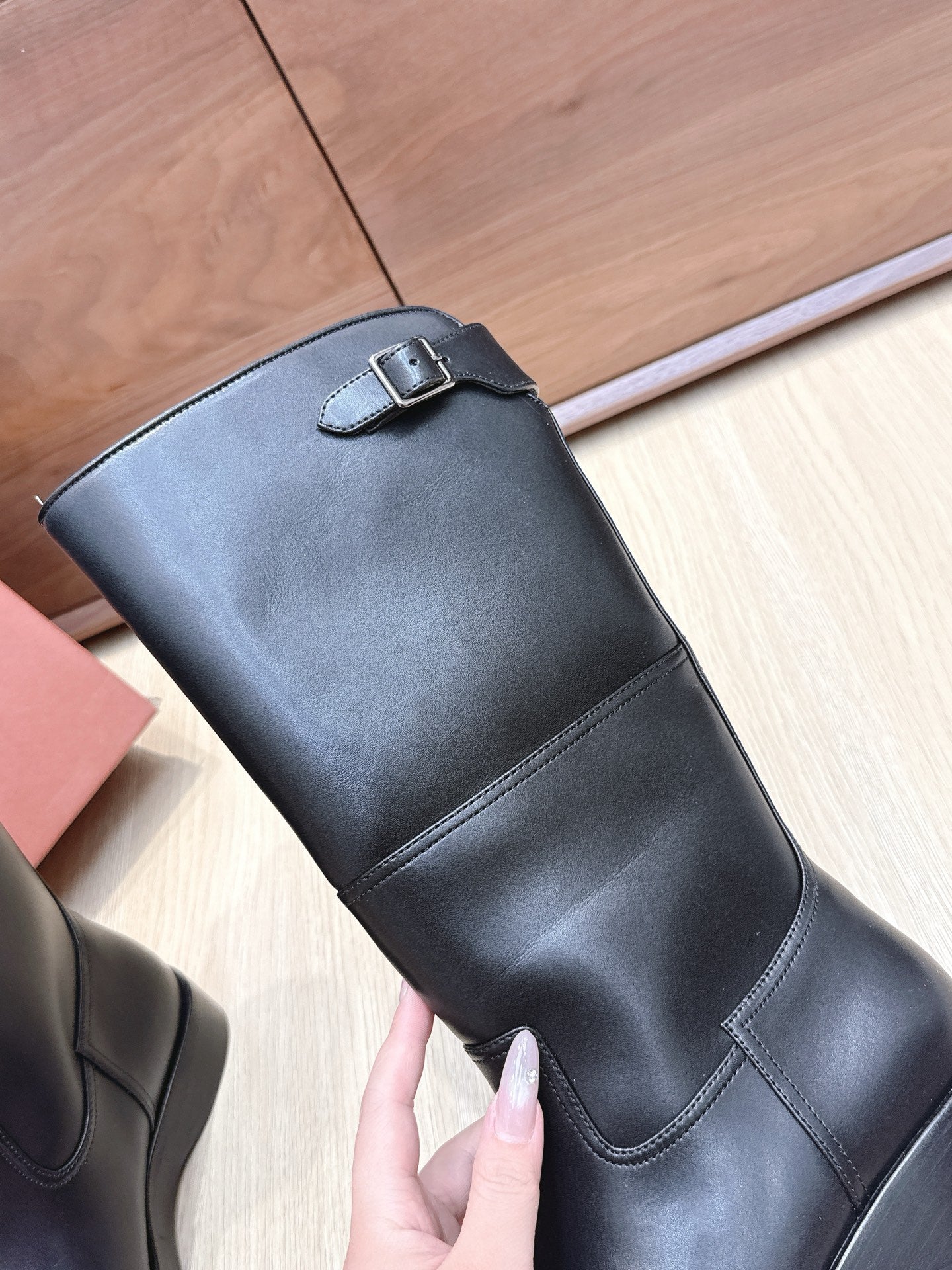 LP Lupo Mid-Calf Boot 20mm Black Cowhide Sheepskin 447741