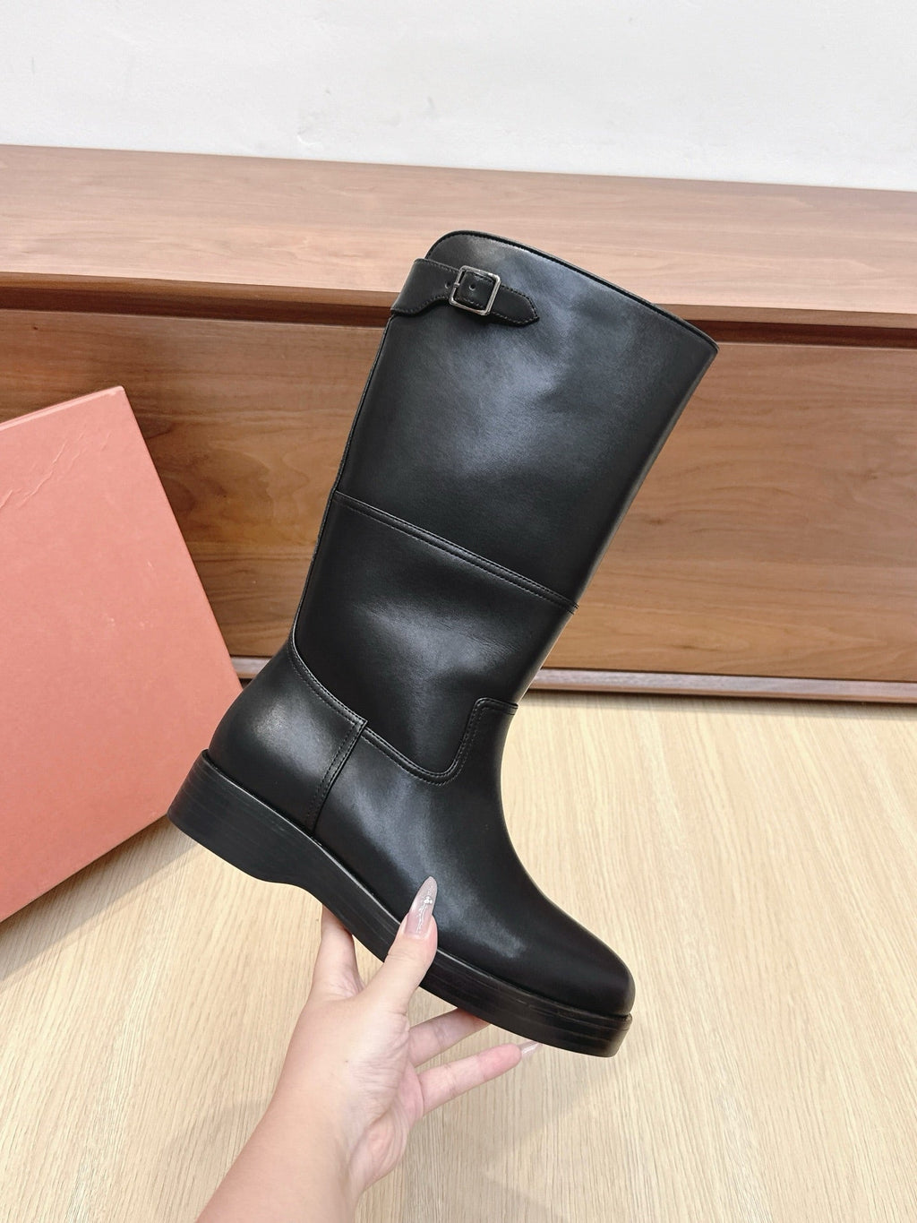 LP Lupo Mid-Calf Boot 20mm Black Cowhide Sheepskin 447741