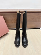 LP Long Boots 20mm Black Cowhide Sheepskin 447748