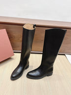 LP Long Boots 20mm Black Cowhide Sheepskin 447748