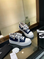 CC 25SS Biscuit Shoes 50mm Dark Blue Canvas 413827