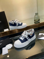 CC 25SS Biscuit Shoes 50mm Dark Blue Canvas 413827