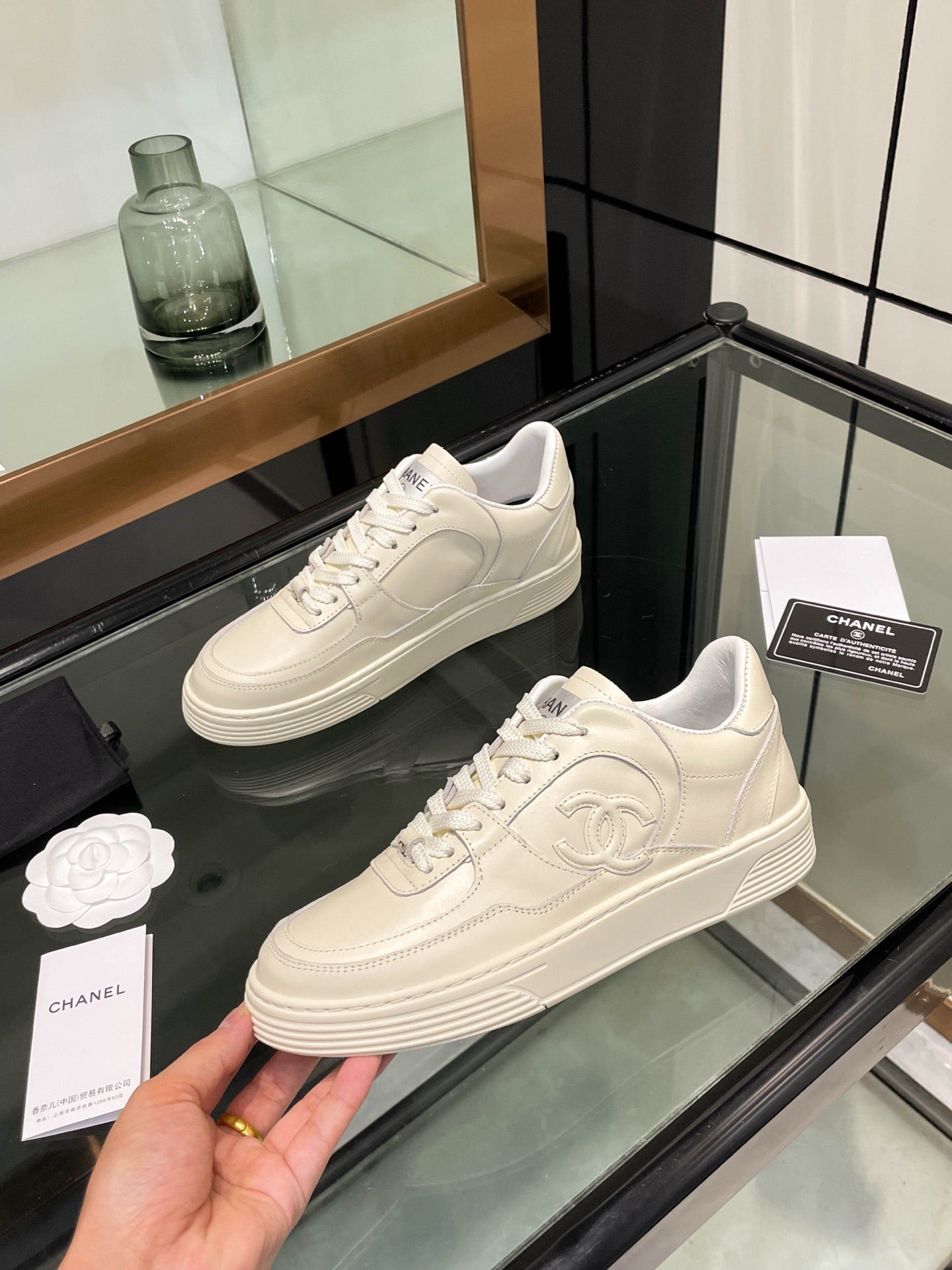 CC 25 Trainers Beige Cowhide Sheepskin  413861