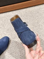 neo ankle boot dark blue suede calfskin