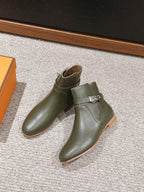 neo ankle boot khaki calfskin