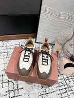 LP Katharina Sneaker In White Mix Earth Brown Denim Fabric 997607