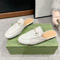 Horsebit Mule Cream GG Leather