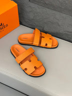 HM Men's Chypre Sandals Orange Cowhide 686987