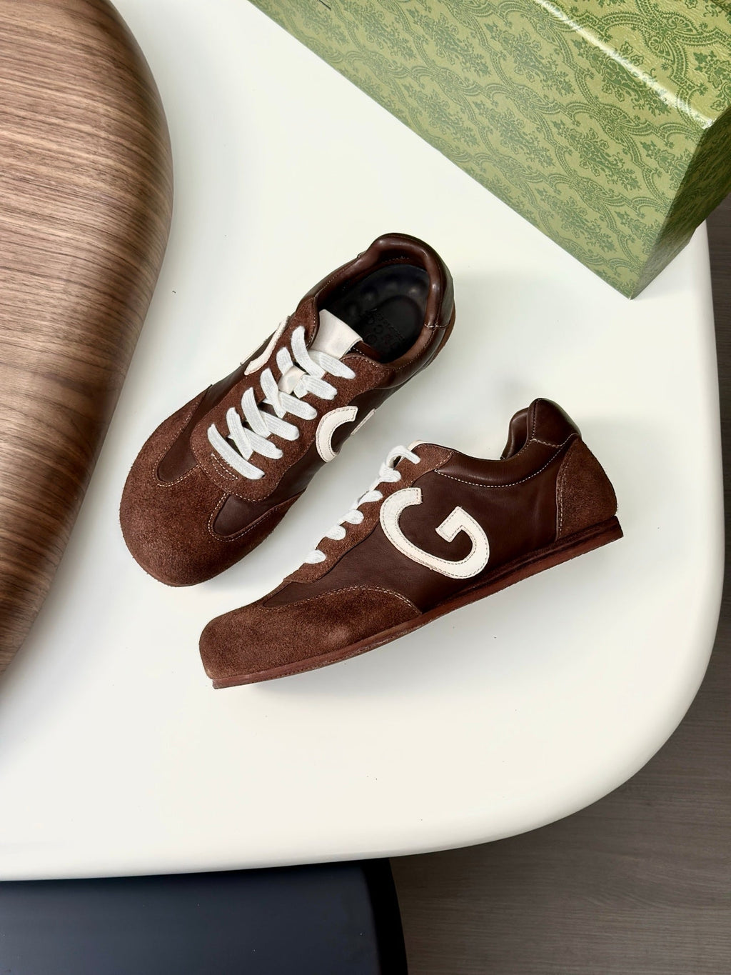 GG Men's 25 Sneaker Brown Suede Cowhide 723954
