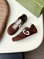 GG Men's 25 Sneaker Brown Suede Cowhide 723954