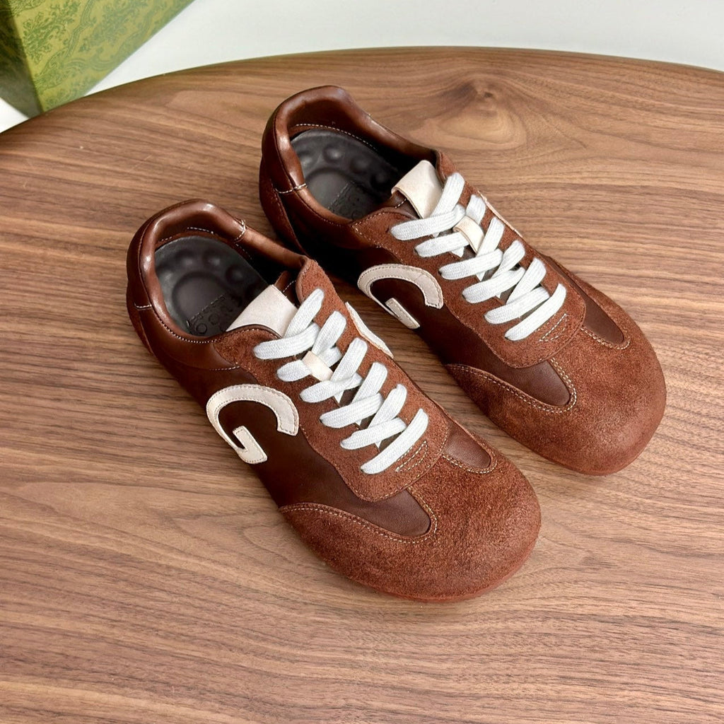 GG Men's 25 Sneaker Brown Suede Cowhide 723954