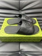 GG Men's 25 Monogram Slide Black Calfskin 540246