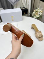 cd dway 45 beige canvas calfskin