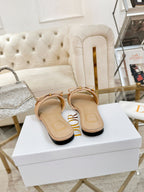 CD Cannage Slide Beige Quilted Lambskin 668034