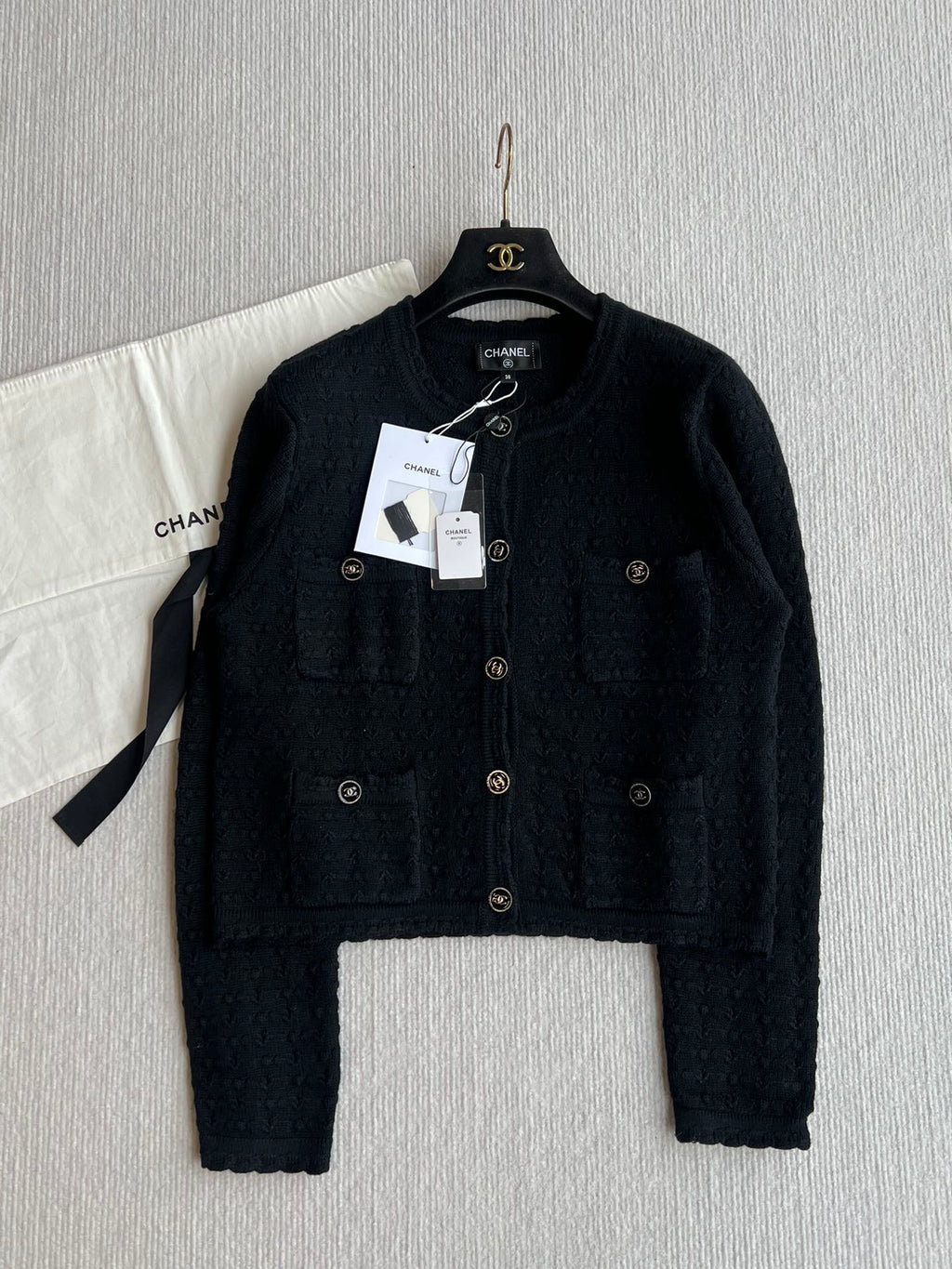 Chanel 25P Cardigan Black Cashmere 220195