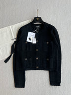 Chanel 25P Cardigan Black Cashmere 220195