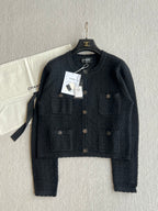 Chanel 25P Cardigan Black Cashmere 220195