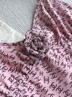 CC Suspender Dress Pink Polyester Linen