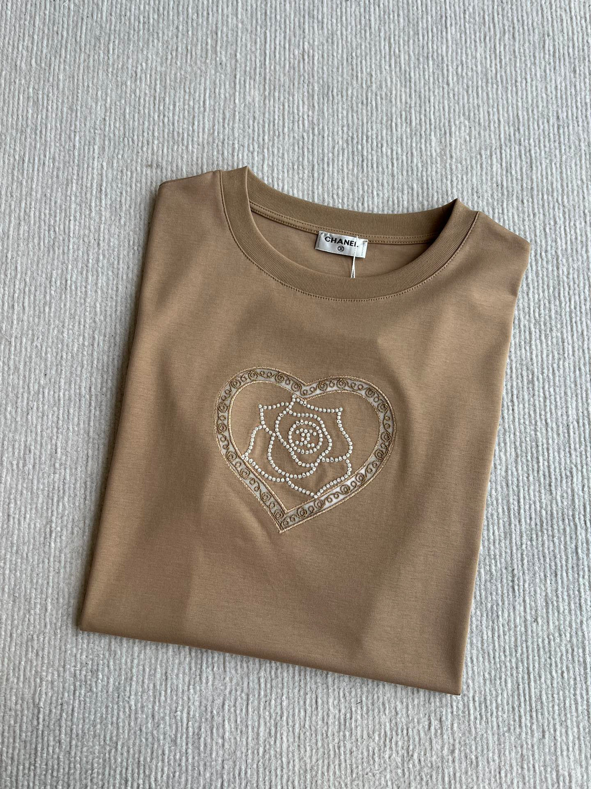 CC 25 Embroidered Beaded Short Sleeve Top Cotton