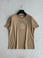 CC 25 Embroidered Beaded Short Sleeve Top Cotton