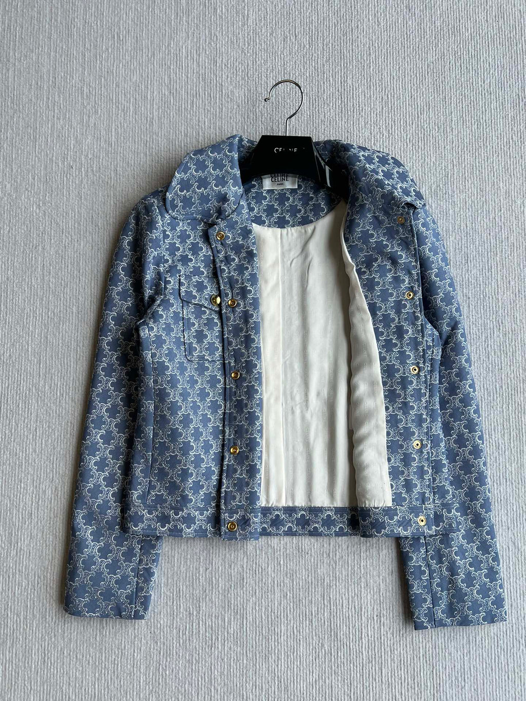 Celine 25 Jacket Blue Triacetate Polyester 275777