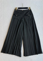 CC 25 Pleated Pants Black Silk