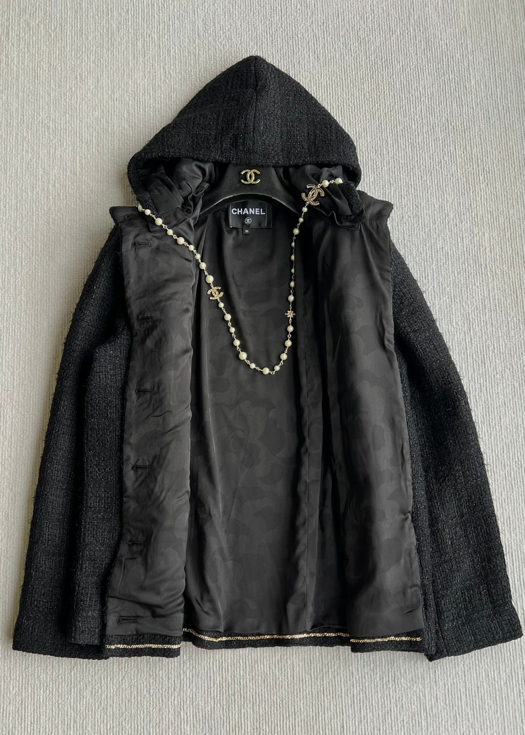 CC 25 Jacket Black Hooded Cotton 300144
