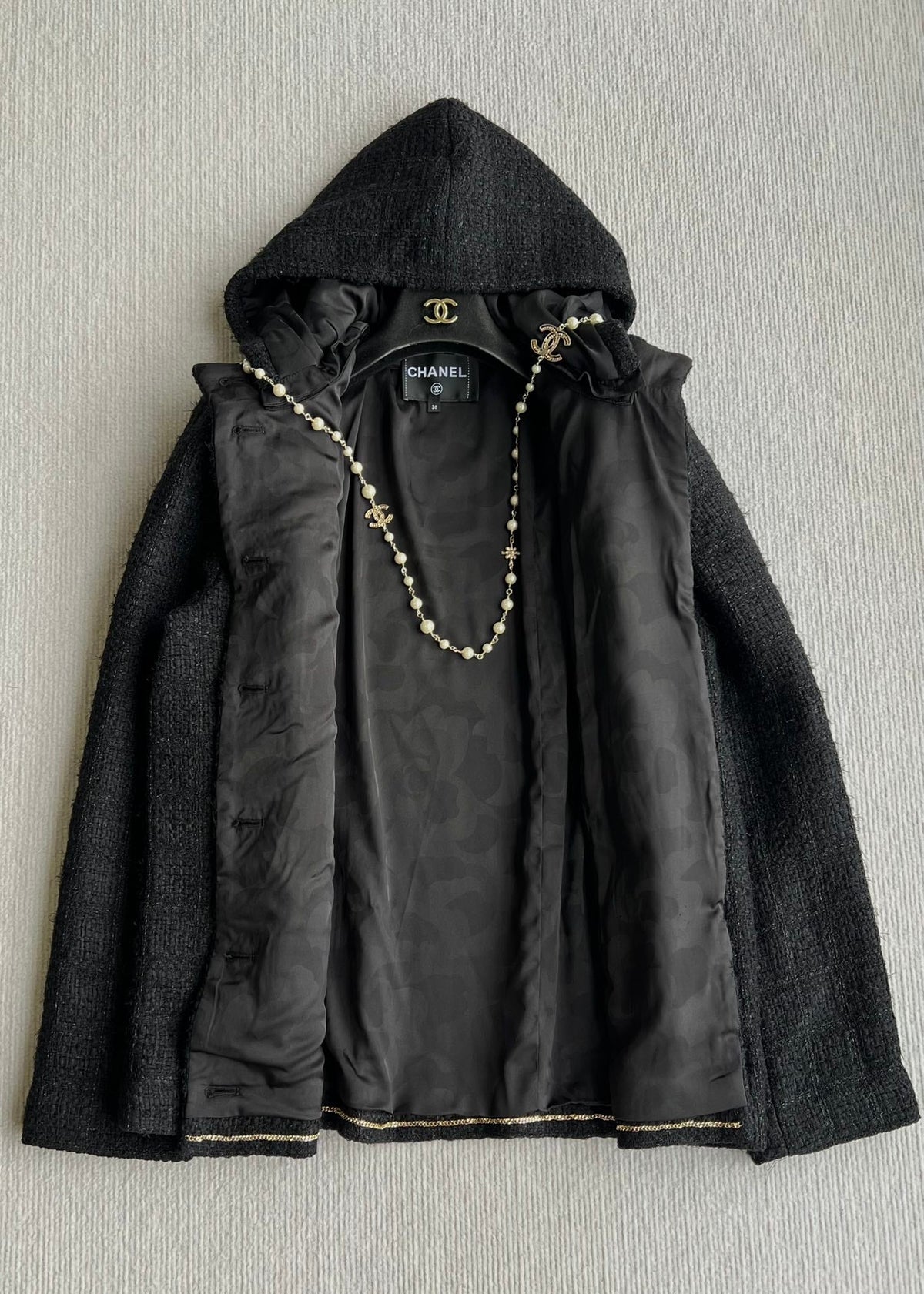 CC 25 Jacket Black Hooded Cotton 300144
