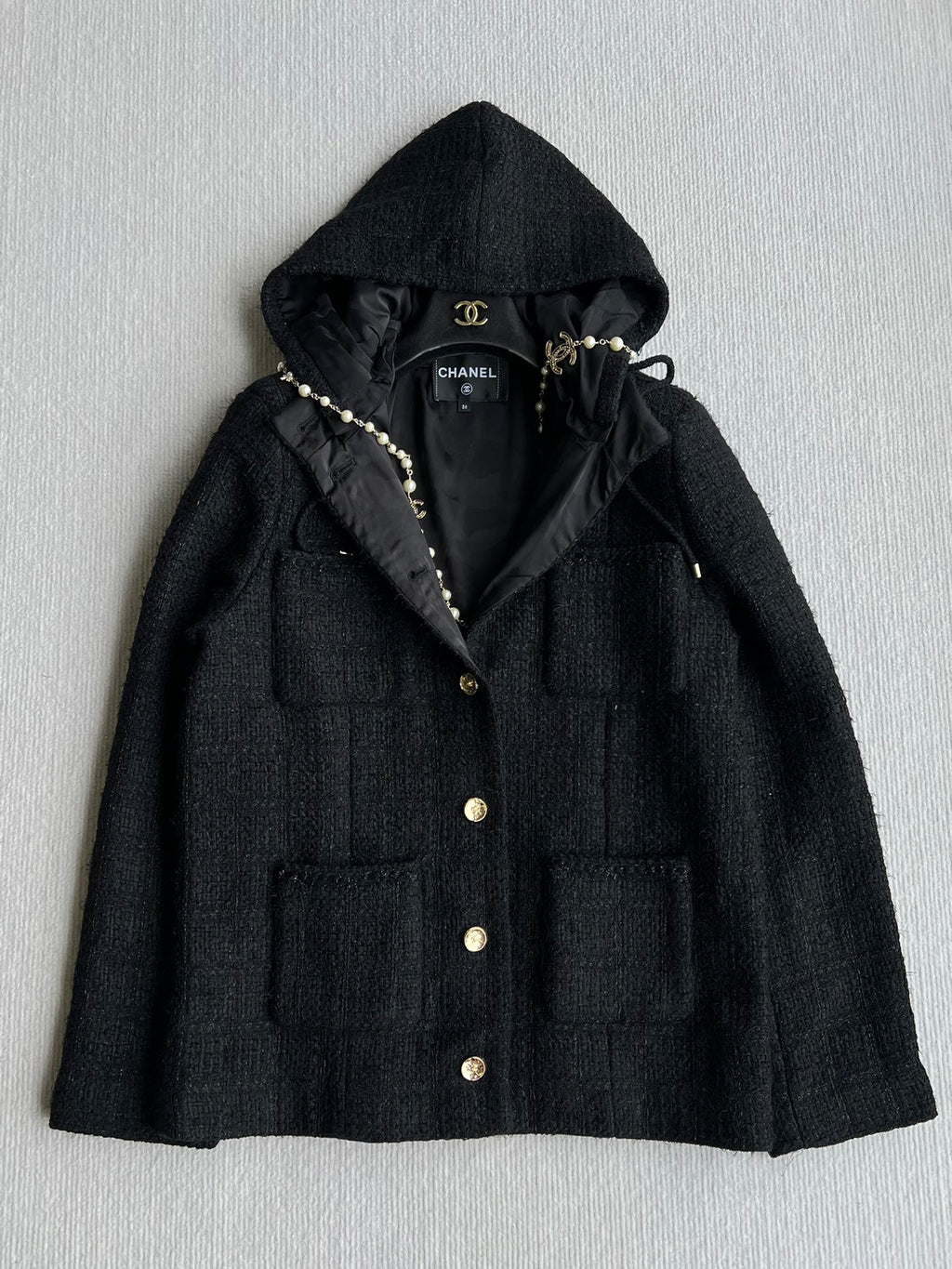 CC 25 Jacket Black Hooded Cotton 300144