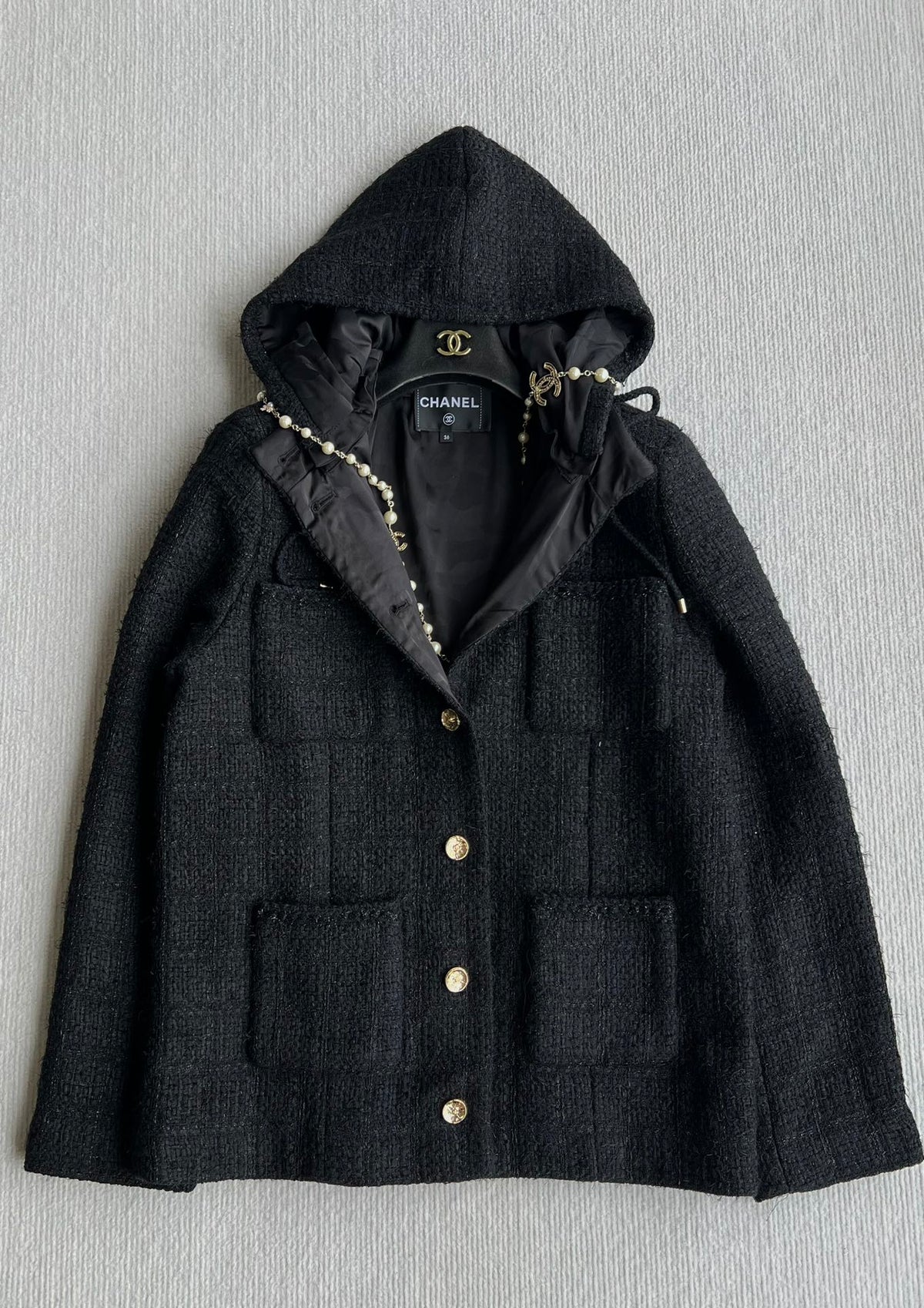 CC 25 Jacket Black Hooded Cotton 300144