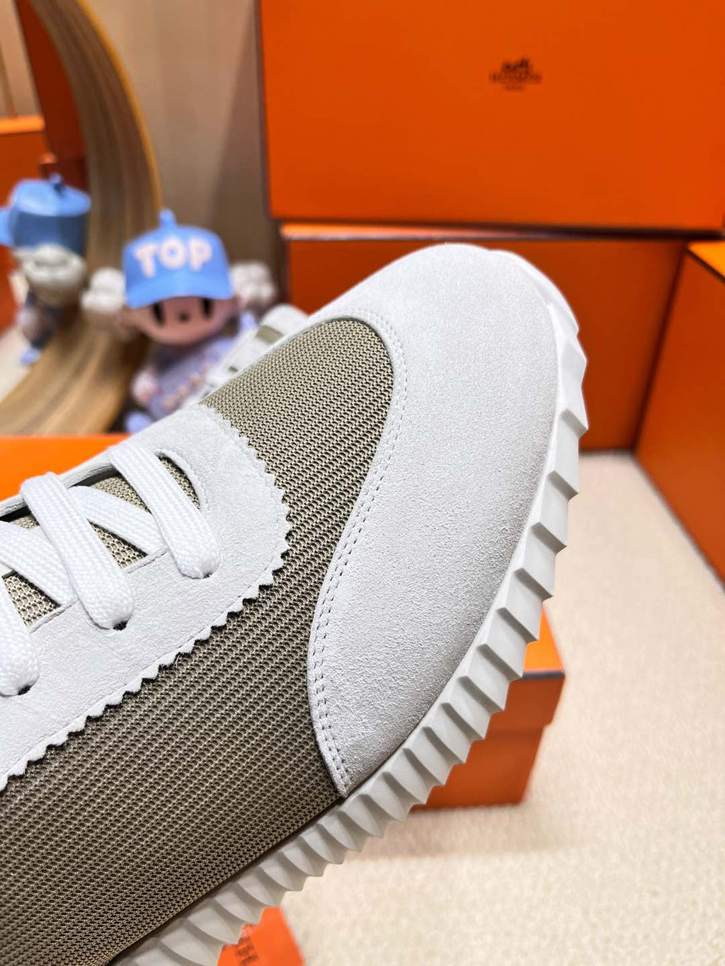 HM Bouncing Sneaker Matcha Grey Fabric with Suede 206304