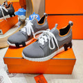 HM Depart slip-on Sneaker Gray Knitted fabric and Calfskin 206333