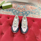 GG RHYTON TRAINER CHARCOAL AND WHITE CALFSKIN