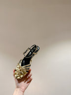 TRIOMPHE SANDAL 85 MM IN GOLD LAMBSKIN