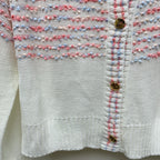 Celine 25 Striped Cardigan White Wool Polyester 281502