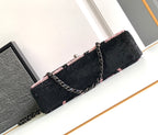 flap bag medium 25 black pink sequin silver hardware
