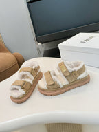 CD Dioract Sandal Beige Suede Wool 529373