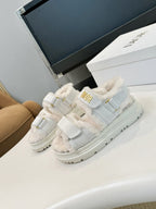 CD Dioract Sandal White Suede Wool 529374