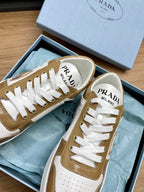 PRA DOWNTOWN BOLD SNEAKERS WHITE AND PEANUT CALFSKIN