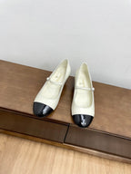 CC Mary Jane White Cowhide