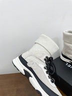 CC Sneaker 30mm White Suede And Wool
